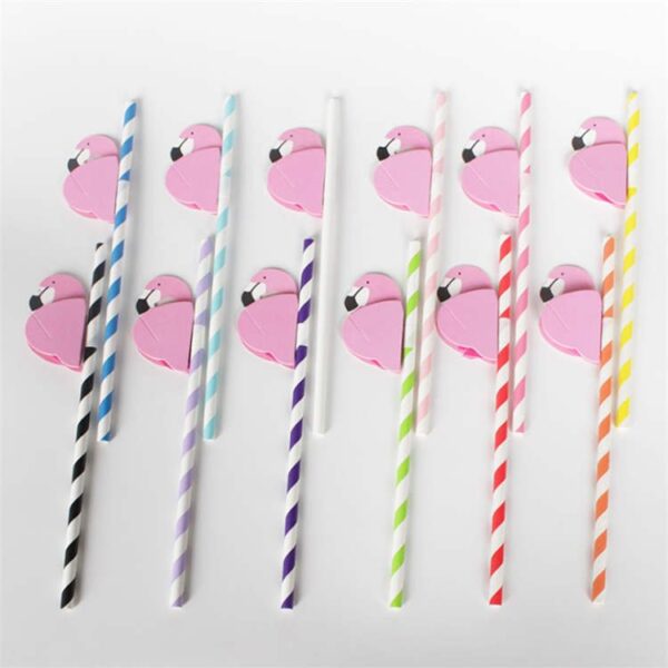 Flamingo Decorations Cocktail Paper Drinking Straw - Image 2
